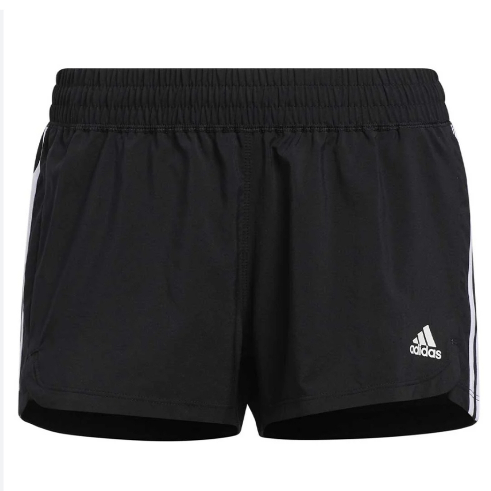 NWT Adidas Women's Black 3 Stripes Pacer Sports Shorts 1X - Picture 2 of 3
